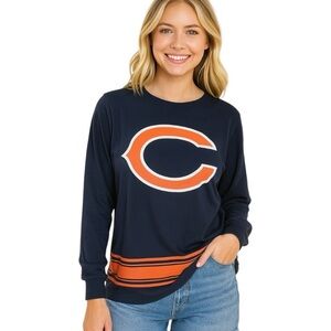 PINK Large Chicago Bears 100% Cotton NFL Oversized Long Sleeve Shirt Football